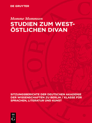 cover image of Studien zum west-östlichen Divan